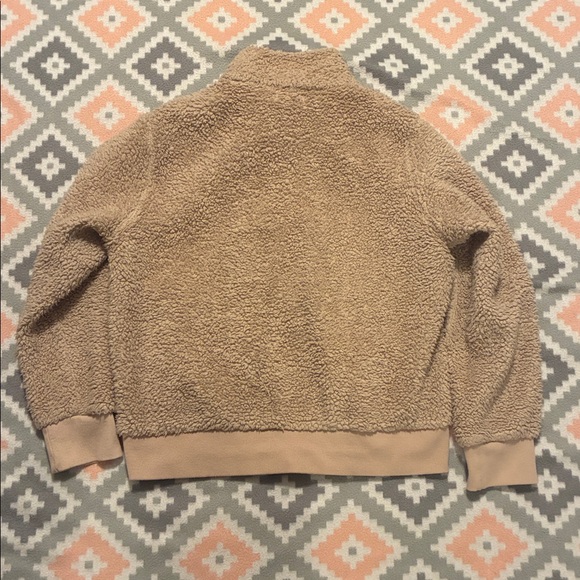 Calvin Klein Womems Beige Sherpa Zip-Up Jacket Size Large - Picture 9 of 12